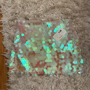 Helmut Lang Iridescent Sequin Mini Skirt